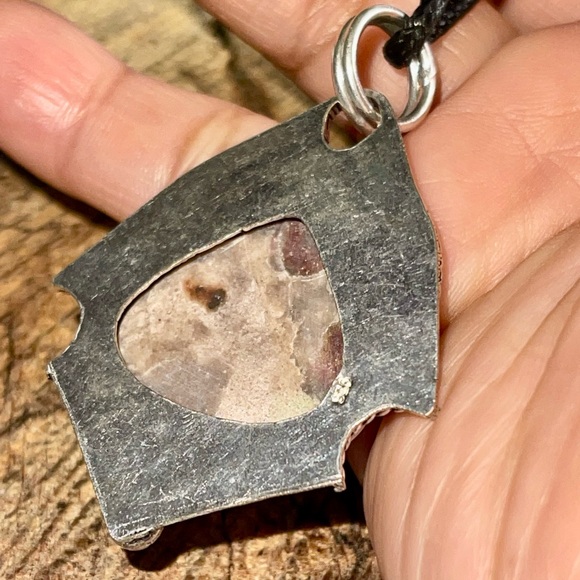 Garnet in Limestone Pendant 2 1/4” - Picture 7 of 14